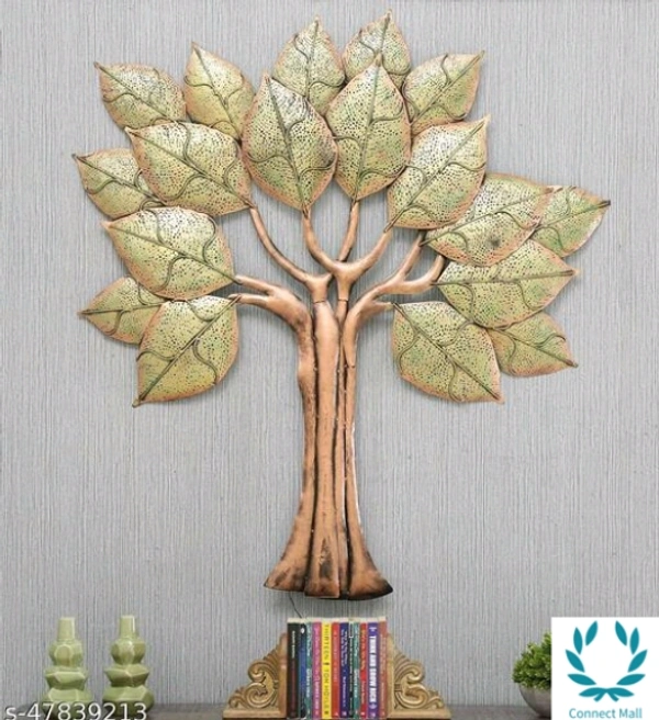 Iron 18 Leaf With Led Wall Decor - Free Size, Metal, Pack of1